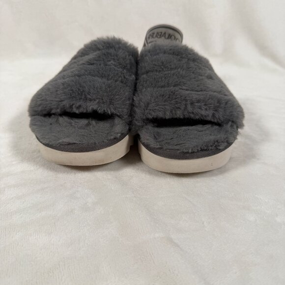 Koolaburra By UGG Fuzzn II Slippers Women Size 6 Gray Back Strap Sandal Open Toe - Picture 10 of 10